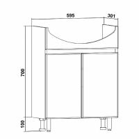Товар: Тумба под раковину Runo Лада 60 00-00001165 Дуб серый Графит - фото 5 Тумба под раковину Runo Лада 60 00-00001165 Дуб серый Графит — фото 5, Тумбы под раковину