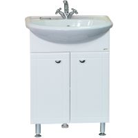 Тумба с раковиной Misty Уют 50 ИП000000154 Белая — фото 1, Тумбы с раковиной