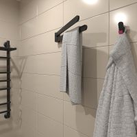 Полотенцедержатель Altasan Лотос ЛТ61ЧМ двойной поворотный Черный матовый — фото 2, Полотенцедержатели