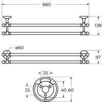 Товар: Полотенцедержатель Art&Max Antic Crystal AM-E-2648SJ-Br двойной Бронза - фото 2 Полотенцедержатель Art&Max Antic Crystal AM-E-2648SJ-Br двойной Бронза — фото 2, Полотенцедержатели