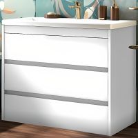 Тумба под раковину Art&Max FAMILY-1000-3C-PIA-BL Белый глянец — фото 1, Мебель для ванной