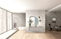 Тумба с раковиной Black&White Universe U915.1400L 140 L 9151400 подвесная Glossy light grey — фото 9, Мебель для ванной