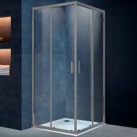 Душевой уголок Vincea Alpha 90x90 VSS-3AL900CLGM профиль Вороненая сталь стекло прозрачное — фото 2, Квадратные душевые уголки