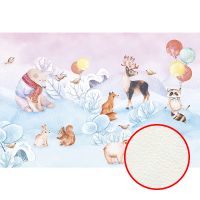 Фреска детская Ortograf Для самых маленьких 33689 Фактура флок FLK Флизелин (4*2,7) Голубой/Разноцветный, Животные — фото 1, Фрески