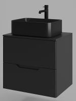 Товар: Тумба с раковиной Orange Line 60 Li-60TubMDF+B02-460MB подвесная Черная матовая - фото 2 Тумба с раковиной Orange Line 60 Li-60TubMDF+B02-460MB подвесная Черная матовая — фото 2, Тумбы с раковиной