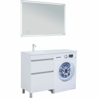 Тумба под раковину Aquanet Вега 120 Белый глянец арт-329124 — фото 6, Тумбы под раковину