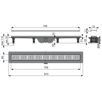Душевой лоток Koller Pool G10-750 с решеткой Хром матовый — фото 2, Душевые лотки
