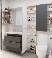 Тумба под раковину 1MarKa Gaula 80Н У92547 Графит матовый — фото 6, Мебель для ванной