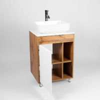 Тумба под раковину VIANT Бостон 65 VBOS65N-T1ST Белая Дуб Вотан — фото 4, Мебель для ванной