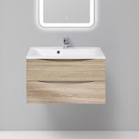 Тумба под раковину BelBagno Marino 80 MARINO-800-2C-SO-WO-P подвесная Rovere Bianco — фото 2, Тумбы под раковину