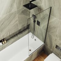 Товар: Шторка на ванну Maybah Glass MGV-62-6у 400x1400 в узком профиле Черный стекло прозрачное - фото 3 Шторка на ванну Maybah Glass MGV-62-6у 400x1400 в узком профиле Черный стекло прозрачное — фото 3, Неподвижные шторки для ванной