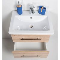 Тумба с раковиной Orange Бриз 60 Br-60TUW+Ra подвесная Дуб Белая — фото 3, Тумбы с раковиной