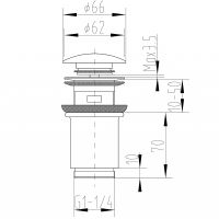 Донный клапан ZorG Antic AZR 1 SL click-clack Серебро — фото 2, Донные клапаны