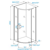 Товар: Душевой уголок Ceruttispa Korra 90x90 Z90B профиль Черный стекло прозрачное - фото 5 Душевой уголок Ceruttispa Korra 90x90 Z90B профиль Черный стекло прозрачное — фото 5, Душевые уголки четверть круга