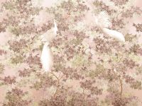 Фреска Ortograf Aurora 34124 Фактура бархат FX Флизелин (4*3) Бежевый/Розовый, Листья/Цветы/Птицы арт-34124 (бархат FX) — фото 2, Фрески