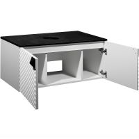 Товар: Тумба под раковину Runo Андорра 85 00-00002018 подвесная Белая матовая Черная - фото 2 Тумба под раковину Runo Андорра 85 00-00002018 подвесная Белая матовая Черная — фото 2, Тумбы под раковину