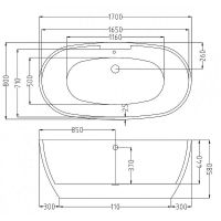 Акриловая ванна Esbano Rome-SM 170x80 ESVAROMESM без гидромассажа — фото 3, Акриловые ванны