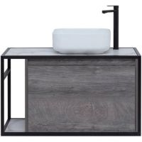 Тумба под раковину Aquanet Nova Lite Loft 90R 261655 подвесная Дуб рошелье — фото 3, Тумбы под раковину