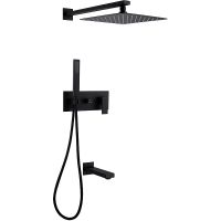 Душевая система Abber Daheim AF8217B Черная матовая — фото 1, Встраиваемые душевые комплекты