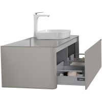 Тумба с раковиной Black&White Universe U915.1200 R 120 R 9151200R подвесная Glossy light grey — фото 5, Мебель для ванной