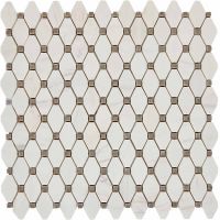 Каменная мозаика Pixmosaic Bianco Dolomite, Cinderella Grey PIX284 28,6x29,5 см — фото 1, Мозаика