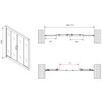 Шторка на ванну Abber Schwarzer Diamant 170х140 AG57170M профиль Хром стекло матовое — фото 5, Неподвижные шторки для ванной