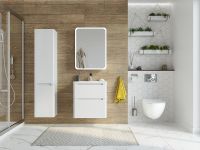 Товар: Зеркальный шкаф STWORKI Монтре 60 Мон.03.60/W с подсветкой Белый - фото 4 Зеркальный шкаф STWORKI Монтре 60 Мон.03.60/W с подсветкой Белый — фото 4, Зеркальные шкафы в ванную