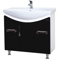 Тумба под раковину Bellezza Лагуна 85 4632114110045 Черная — фото 1, Мебель для ванной