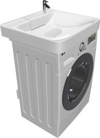 Товар: Раковина Marka One Laundry 600 на стиральную машину Белая - фото 3 Раковина Marka One Laundry 600 на стиральную машину Белая — фото 3, Раковины