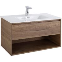 Тумба под раковину BelBagno Kraft 100 KRAFT-1000-1C-SO-RT подвесная Rovere Tabacco — фото 5, Тумбы под раковину