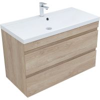 Товар: Тумба под раковину Aquanet Нота New 100 334200 подвесная Дуб светлый - фото 2 Тумба под раковину Aquanet Нота New 100 334200 подвесная Дуб светлый — фото 2, Тумбы под раковину