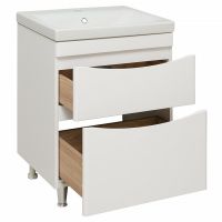 Тумба под раковину Runo Афина 60 00-00001169 Белая — фото 5, Тумбы под раковину