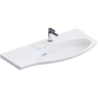 Раковина Kerama Marazzi Riva 100 R RV.wb.100Rh Белая глянцевая — фото 1, Раковины подвесные