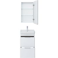 Тумба с раковиной Aquanet Ирис new 50 Белый глянец арт-312420 — фото 11, Тумбы с раковиной