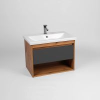 Тумба под раковину VIANT Бостон 60 VBOS60COG-T1YP подвесная Графит матовый Дуб Вотан — фото 2, Мебель для ванной