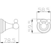Двойной крючок Rav Slezak Morava MKA0102B Белый матовый — фото 2, Крючки для полотенец