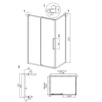 Душевой уголок Grossman Cosmo 110х90 120.K33.02.1190.10.00 профиль Хром стекло прозрачное — фото 10, Прямоугольные душевые уголки