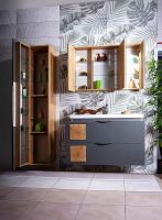 Товар: Тумба под раковину Бриклаер Форест 100 4627125414664 подвесная Дуб золотой Антрацит - фото 9 Тумба под раковину Бриклаер Форест 100 4627125414664 подвесная Дуб золотой Антрацит — фото 9, Мебель для ванной