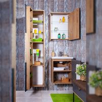 Товар: Зеркальный шкаф Бриклаер Форест 50 4627125414701 с подсветкой Дуб золотой Антрацит - фото 4 Зеркальный шкаф Бриклаер Форест 50 4627125414701 с подсветкой Дуб золотой Антрацит — фото 4, Мебель для ванной