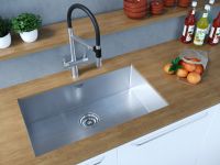 Кухонная мойка Paulmark Aller 74 Uni PM807444-BS Брашированная сталь — фото 3, Кухонные мойки