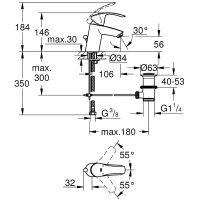 Комплект смесителей Grohe Eurosmart Хром арт-124446 — фото 10, Готовые комплекты для ванной комнаты