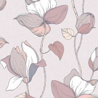 Обои Marburg Flora 47474 Винил на флизелине (0,53*10,05) Бежевый/Розовый, Цветы/Листья — фото 2, Обои для стен