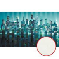 Фреска Ortograf Urban art 33565 Фактура флок FLK Флизелин (5*3) Бирюзовый, Город — фото 1, Фрески