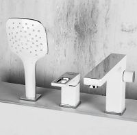 Смеситель на борт ванны Gappo G17-8 Белый Хром арт-G1117-8 — фото 2, Смесители на борт ванны