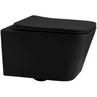 Унитаз Abber Rechteck AC1201MB подвесной Черный матовый с сиденьем Микролифт — фото 1, Подвесные унитазы