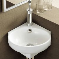 Раковина WeltWasser Aisbach 5010 39 10000003871 угловая Белый глянец — фото 1, Мини-раковины