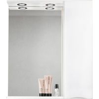Зеркало со шкафом BelBagno MARINO-SPC-600/750-1A-BL-P-R 60 с подсветкой Bianco Lucido — фото 1, Зеркальные шкафы в ванную