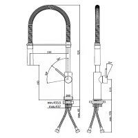 Смеситель для кухни Paffoni Light LIG179NONO Черный матовый — фото 2, Смесители для кухни