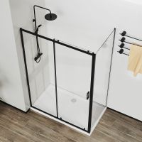 Душевой уголок Vincea City 120х90 VSR-5CT9012CLB профиль Черный стекло прозрачное — фото 3, Душевые уголки