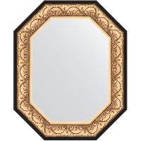 Зеркало Evoform Polygon 80х65 BY 7242 в багетной раме - Барокко золото 106 мм — фото 1, Мебель для ванной